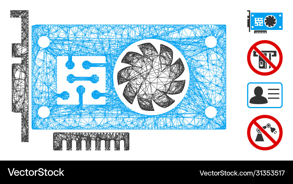 Gpu accelerator card web mesh Gpu accelerator card web mesh vector image