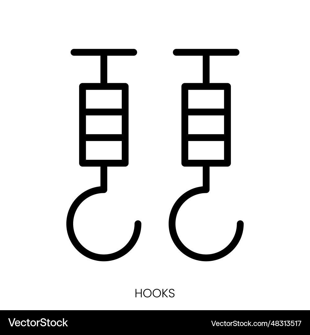 Hooks icon line art style design isolated vector image
