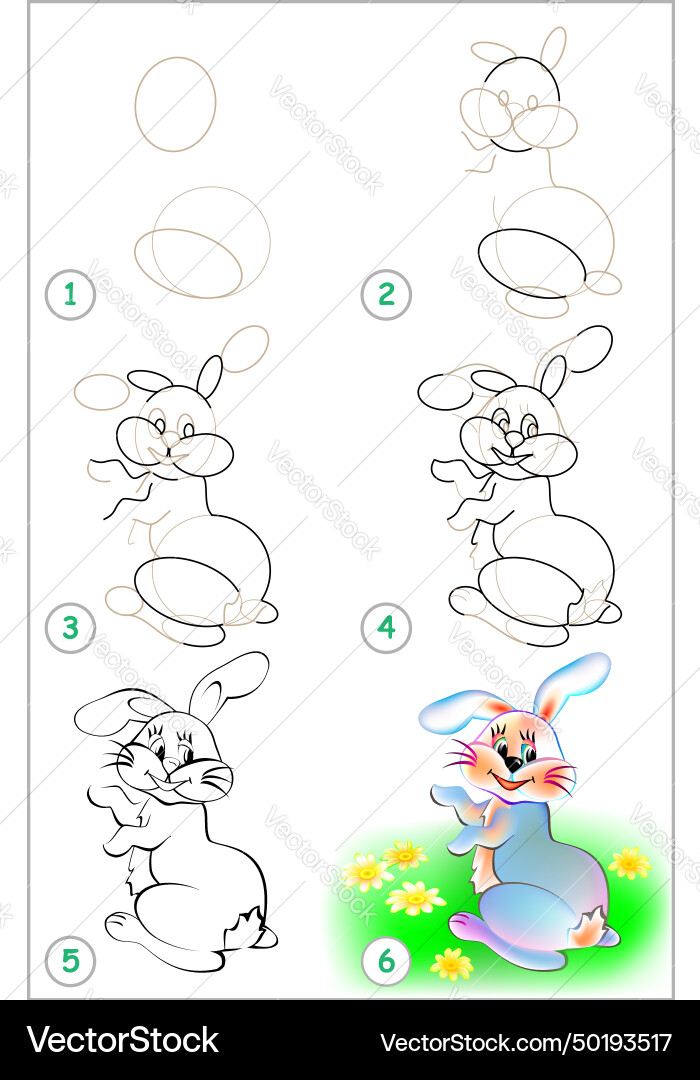 Page shows how to learn step by draw Page shows how to learn step by draw Vector Image