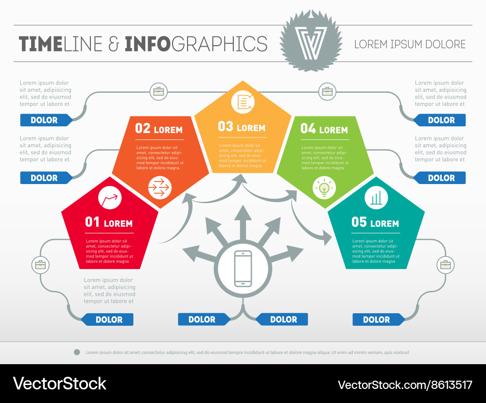 Part of the report with logo and icons set vector image
