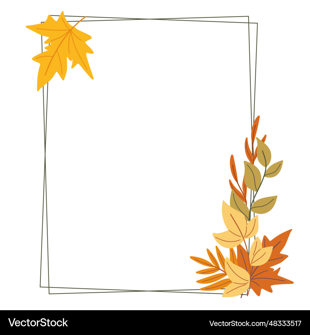 Rectangular frame with autumn leaves Rectangular frame with autumn leaves Vector Image