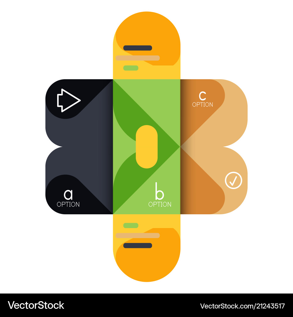 Rounded Option Squares - Chart Template Vector Image