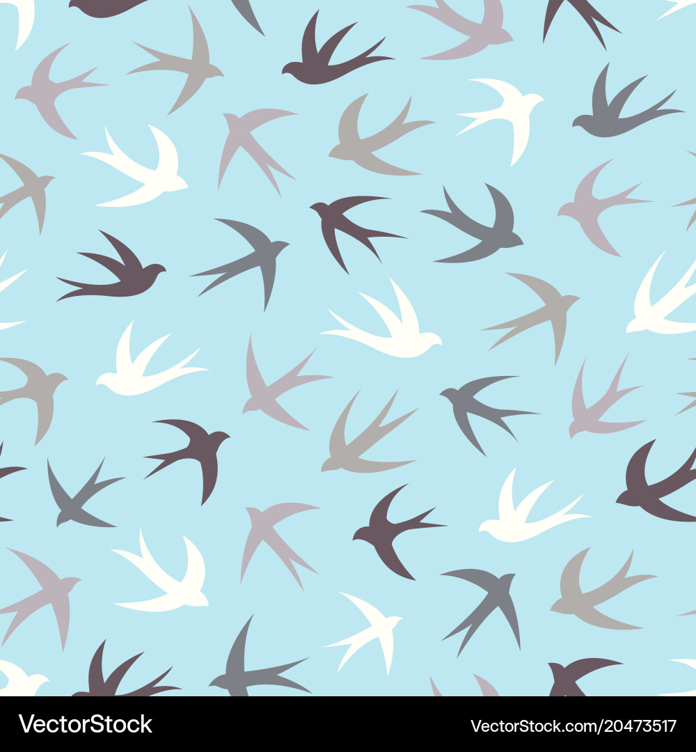 Seamless pattern with a flock of swallows vector image