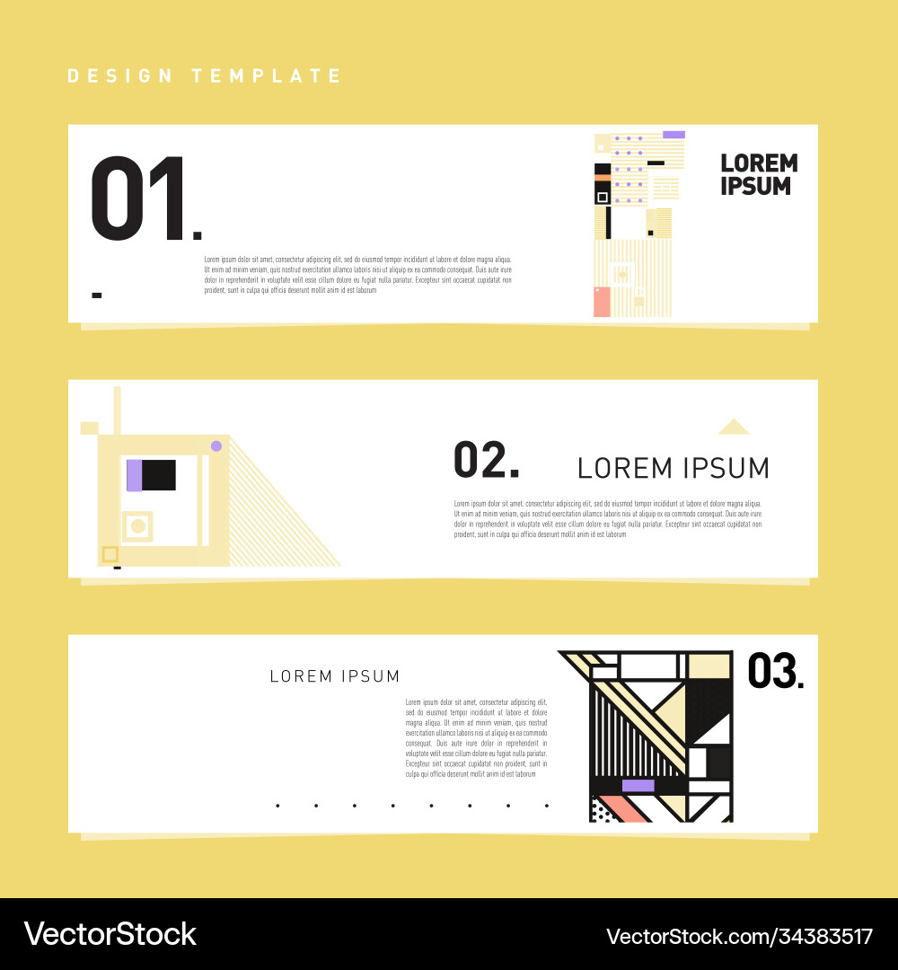 Set abstract banner web design template retro Set abstract banner web design template retro Vector Image