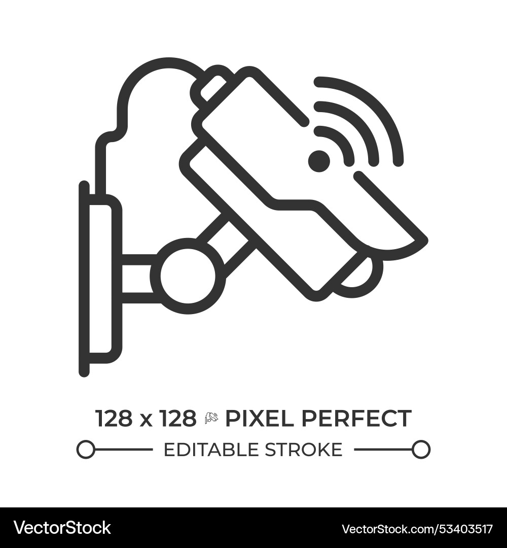 Smart security pixel perfect linear icon Smart security pixel perfect linear icon vector image