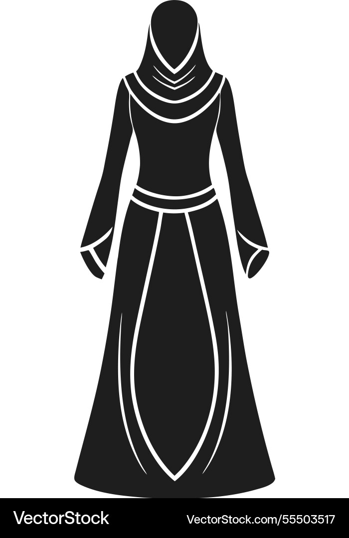Stilvolle Hijab Frau Silhouette Stilvolle Hijab Frau Silhouette vektorbild