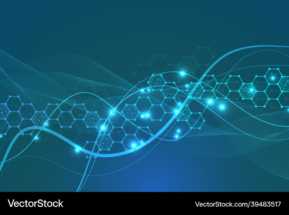 Structure molecule and communication dna atom Vector Image