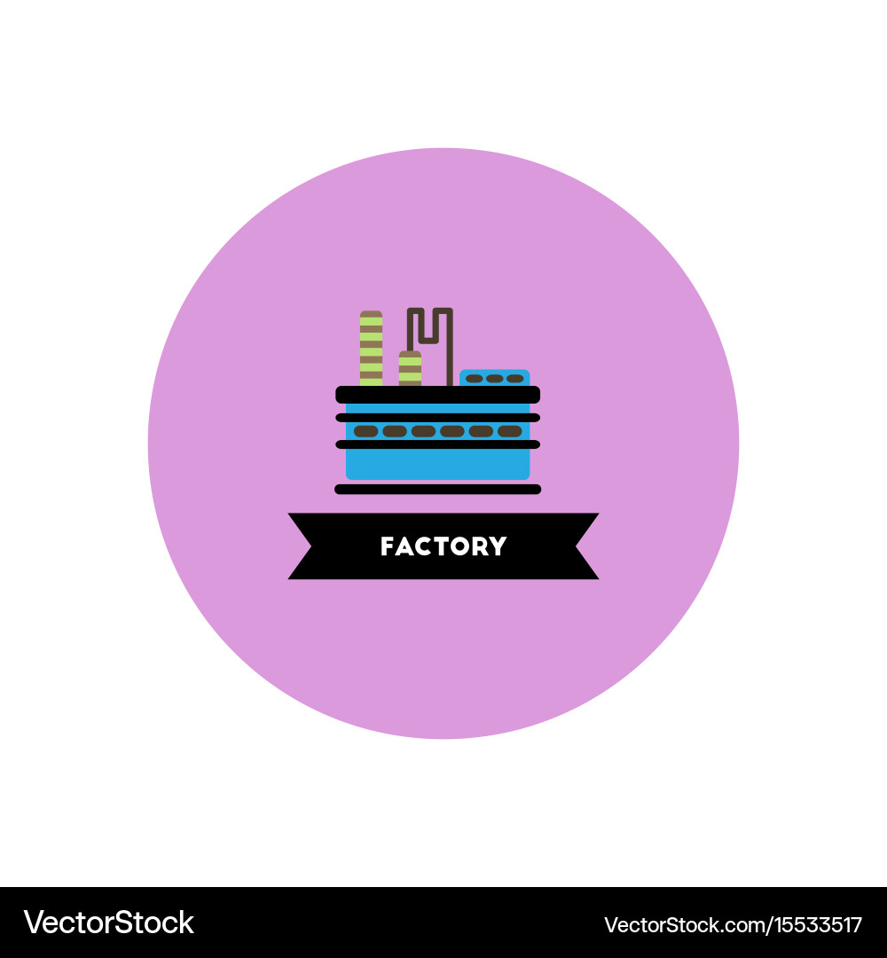 Stylish icon in color circle building factory Vector Image