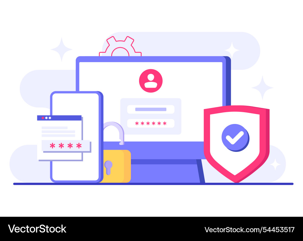 Two-step verification flat template otp Two-step verification flat template otp vector image