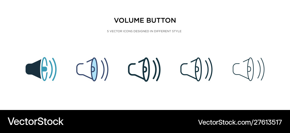 Volume button icon in different style two Volume button icon in different style two vector image