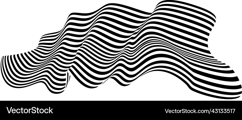 Waving flag as a brush stroke with zebra texture Waving flag as a brush stroke with zebra texture vector image