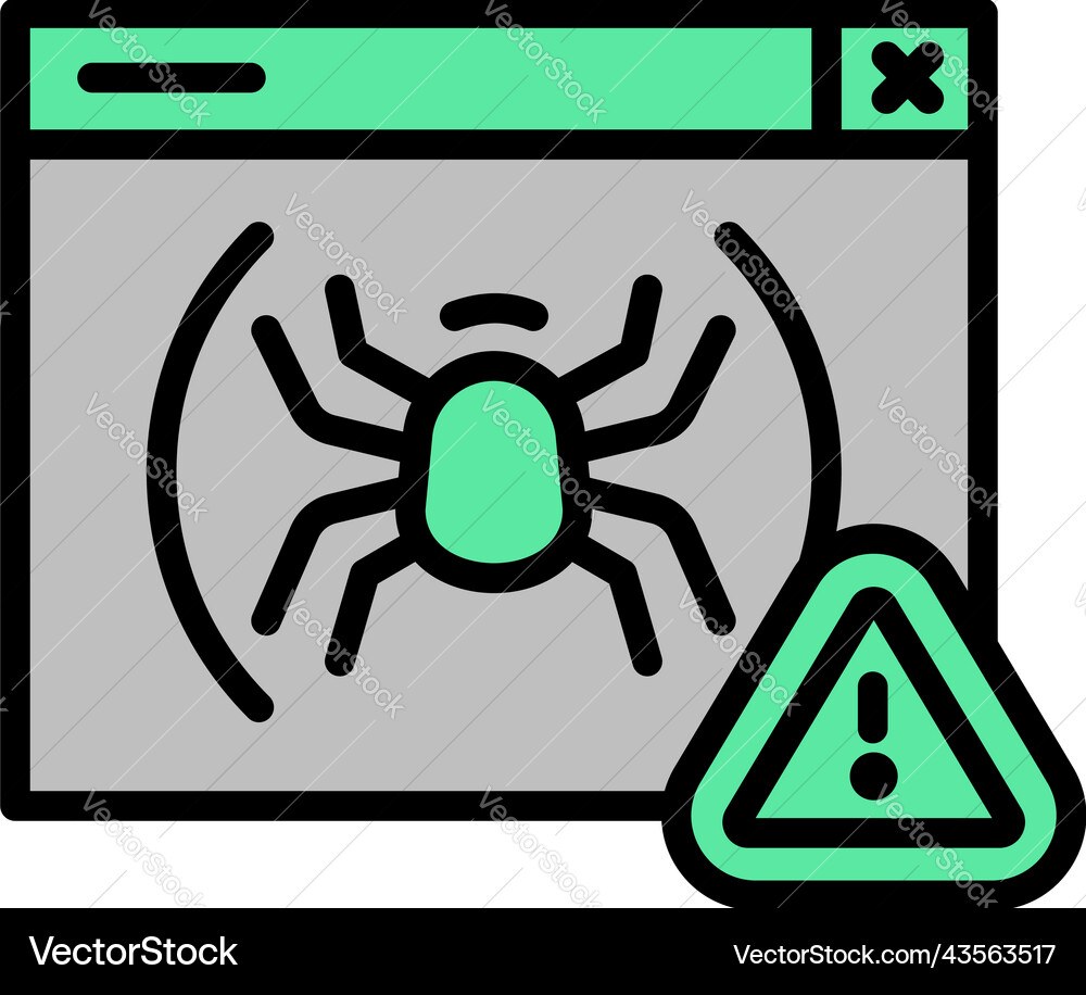Web bug icon outline cyber attack Web bug icon outline cyber attack vector image