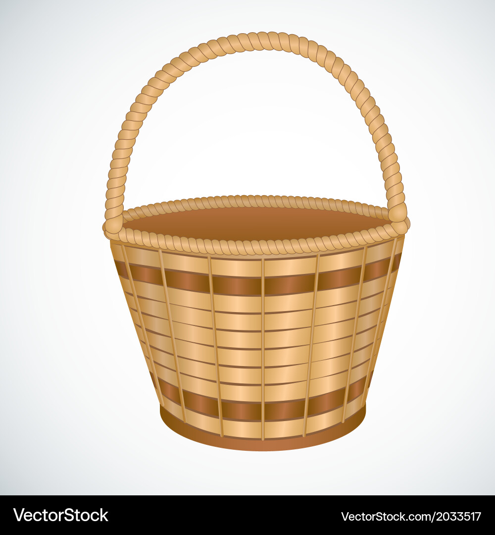 Wicker empty basket isolated Vector Image