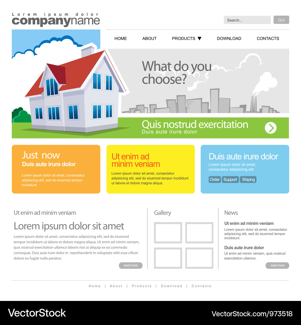 960 Grid Website Template vector image