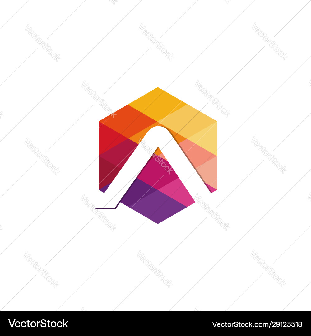 Abstract a cube hexagon logo design Abstract a cube hexagon logo design Vector Image