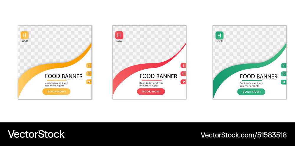Abstract banner design web template set vector image