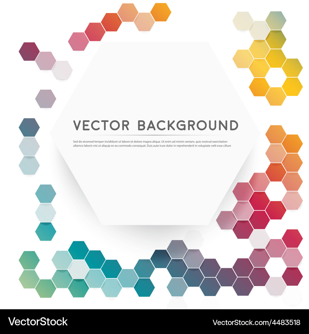 Abstract color 3d hexagonal vector image