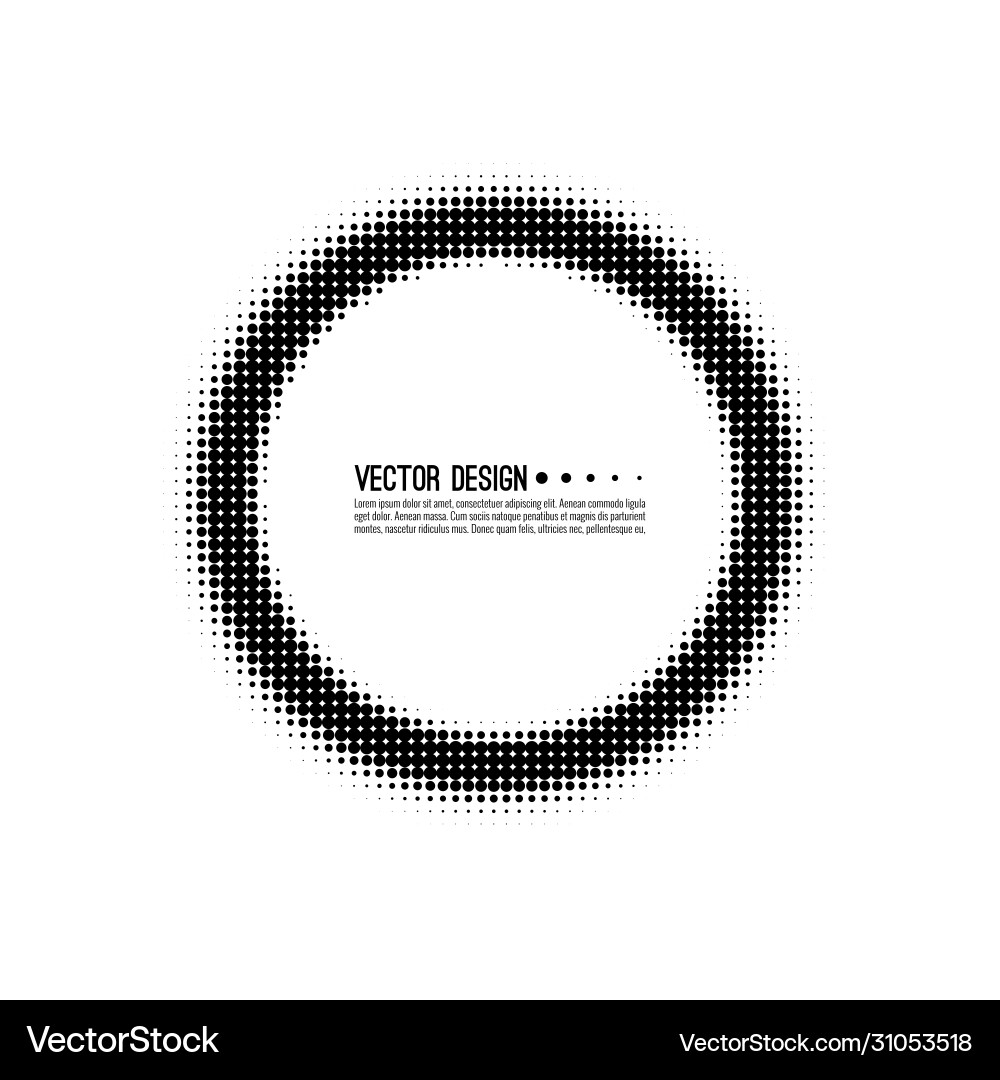 Abstract round halftone dotted frame Abstract round halftone dotted frame vector image
