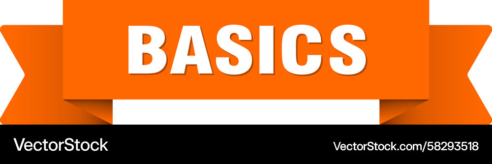 Basics ribbon isolated on transparent background Vector Image