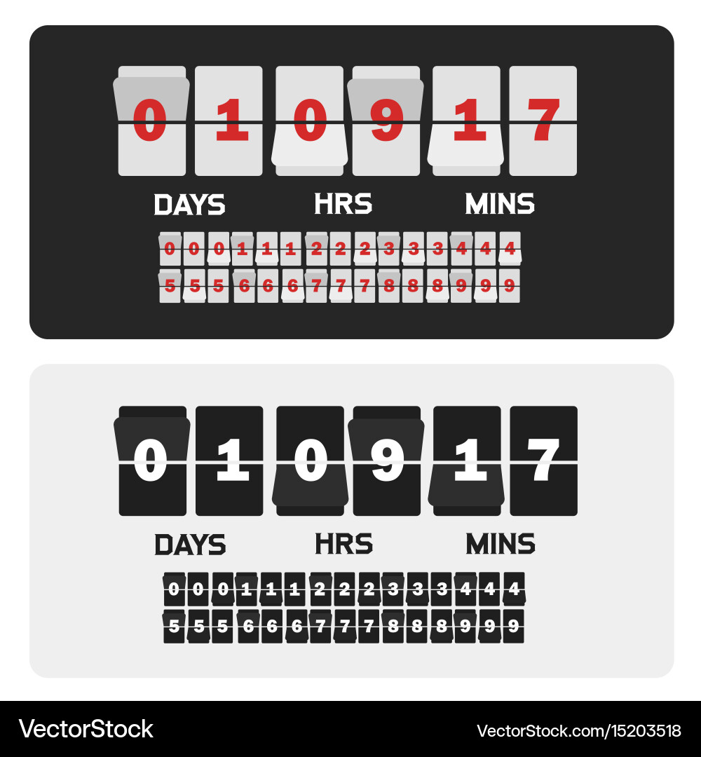 Digital Countdown Timer Display vektorbild
