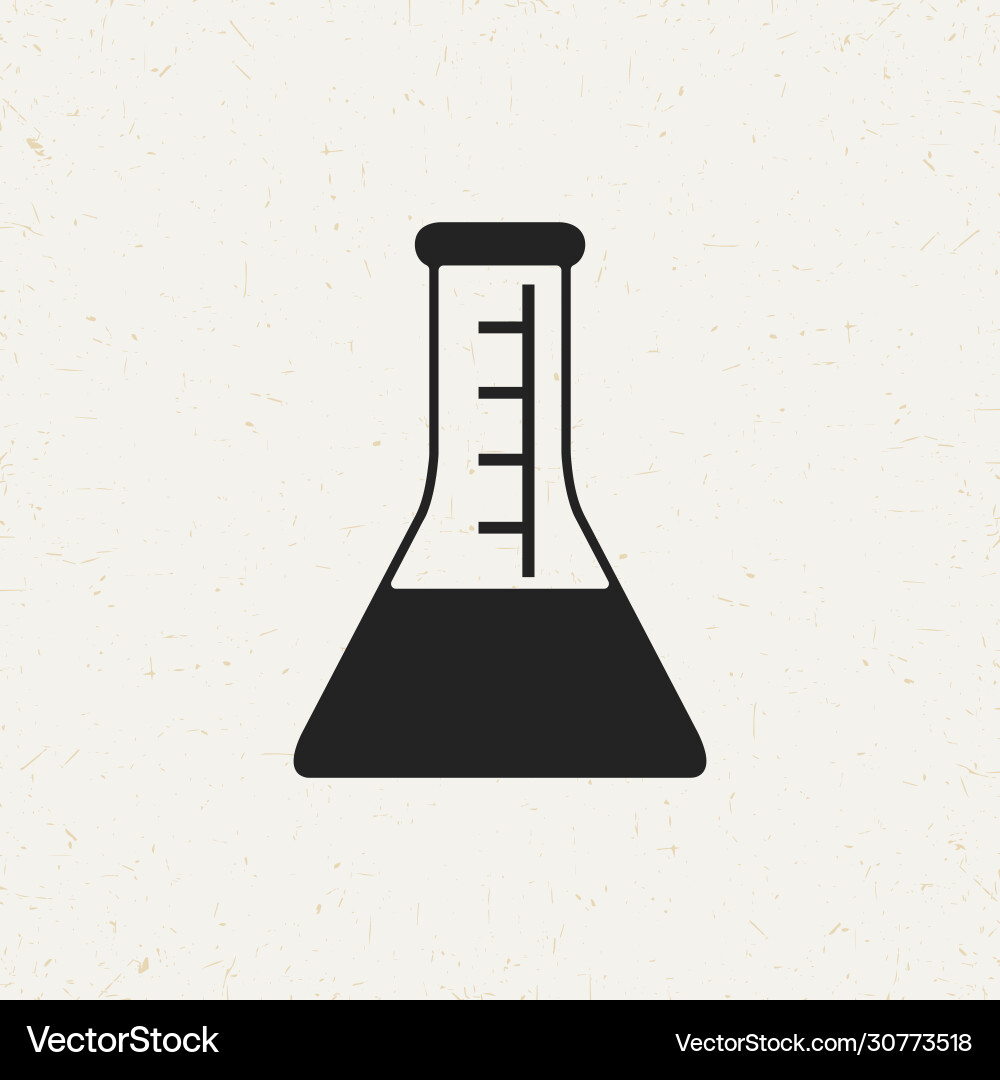 Flat line conical flask icon Vector Image