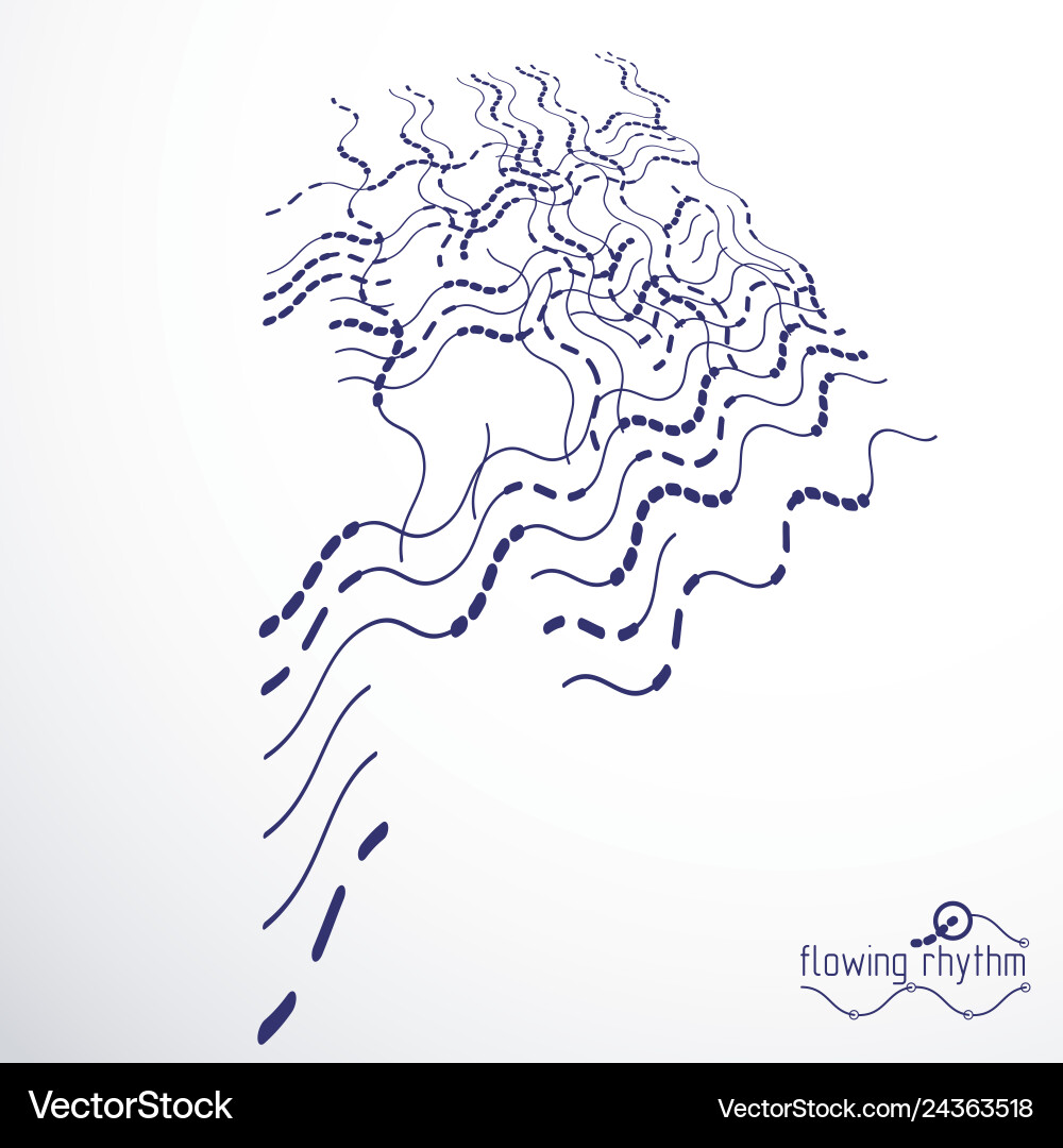 Flowing stripes abstract wave lines for use Vector Image