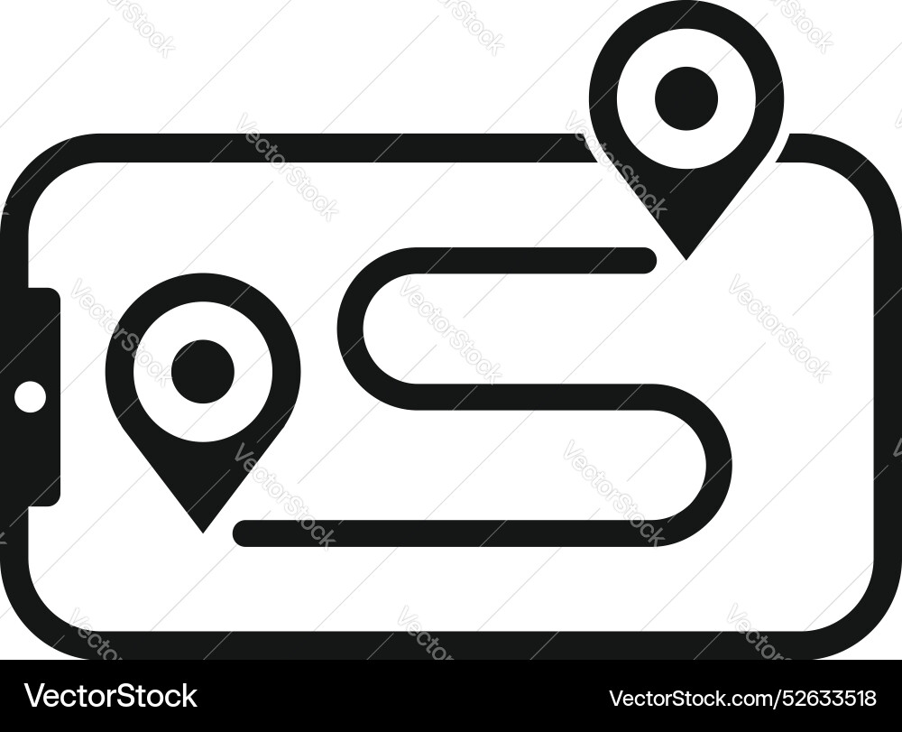 Gps navigation app showing route on smartphone Vector Image