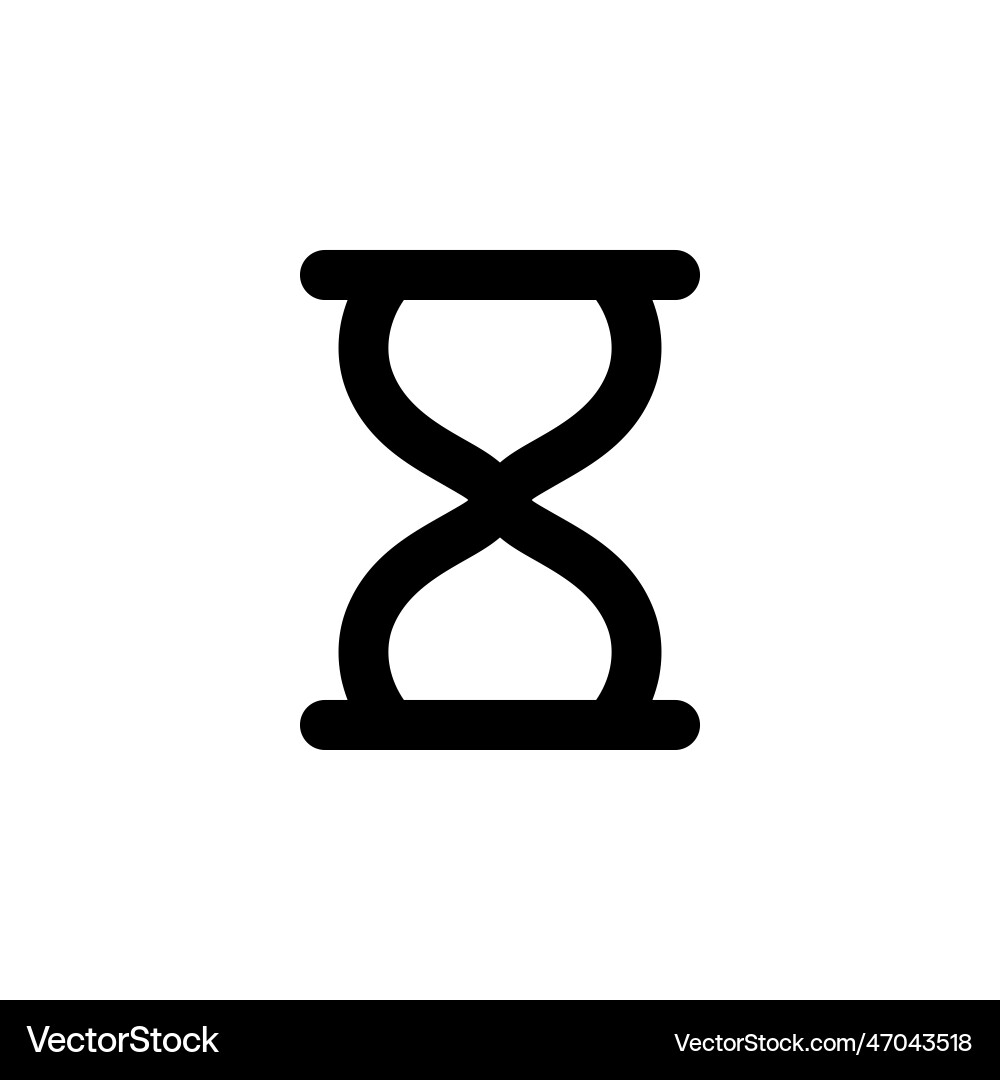 Hourglass clock line web or mobile interface vector image