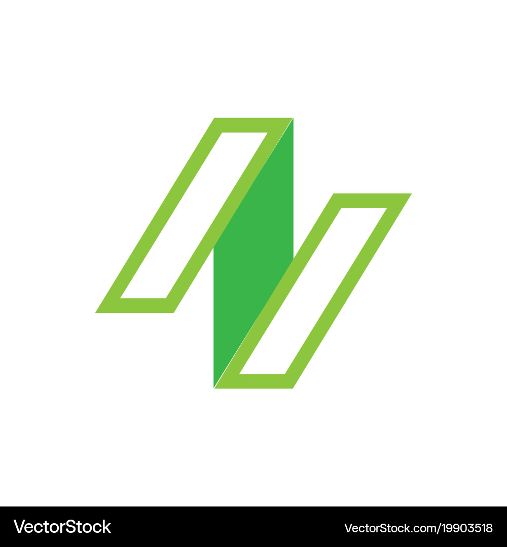 Initial diagonal outline abstract symbol vector image