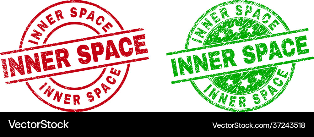 Inner space round badges using unclean surface Vector Image