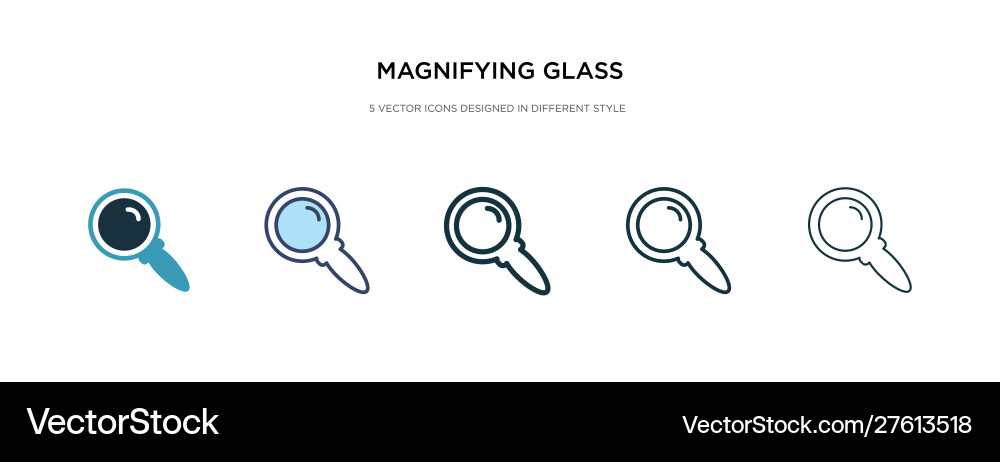 Magnifying glass search button icon in different Magnifying glass search button icon in different Vector Image