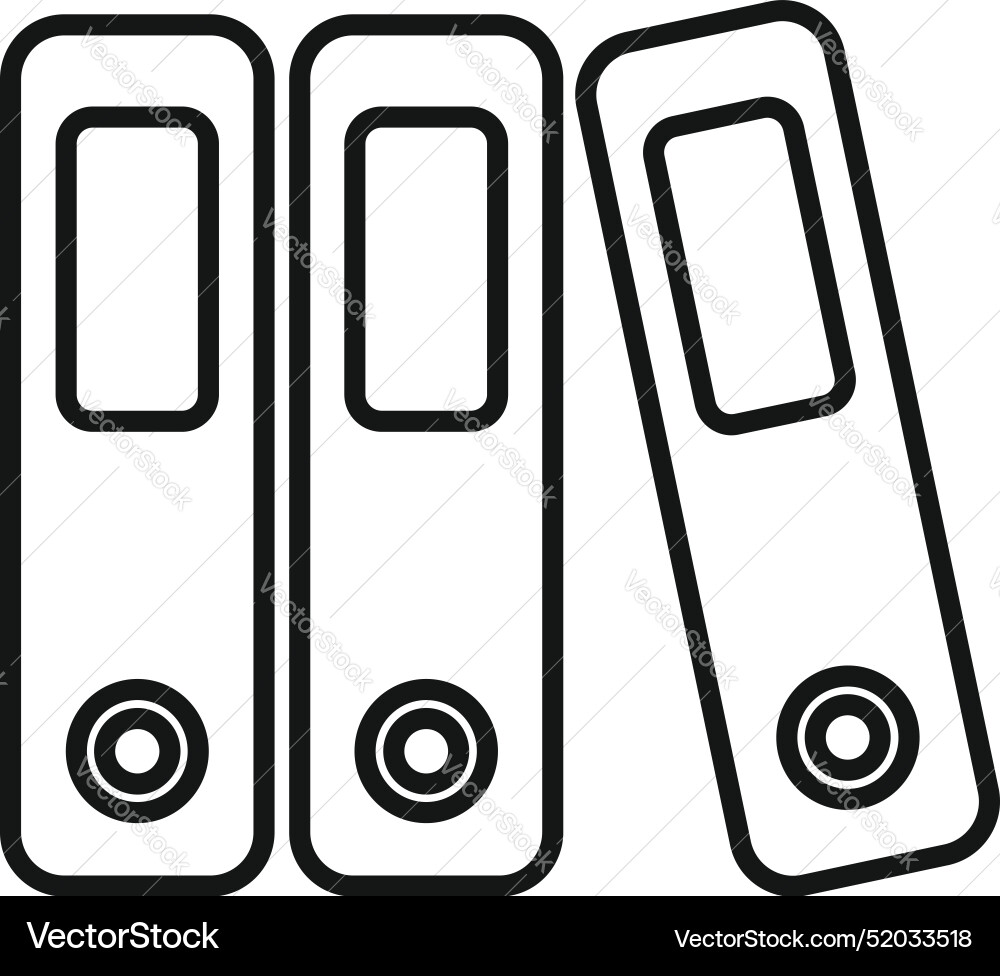 Office folders standing in a row for organizing Office folders standing in a row for organizing vector image