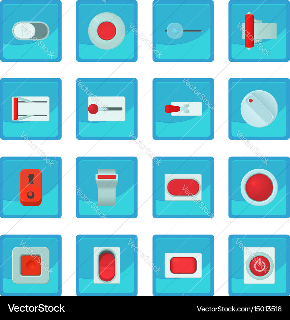 On off switch web buttons icon blue app vector image