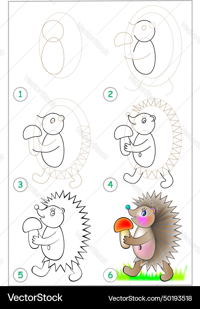 Page shows how to learn step by draw Vector Image