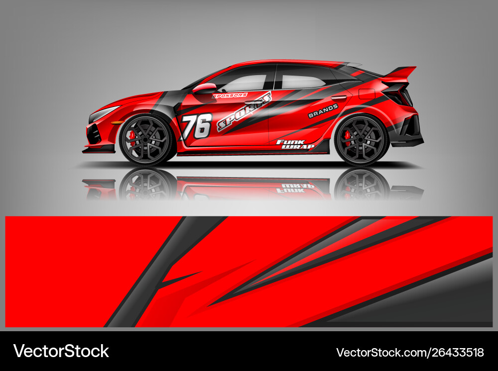 Racing Stripe Car Wrap Vector Image