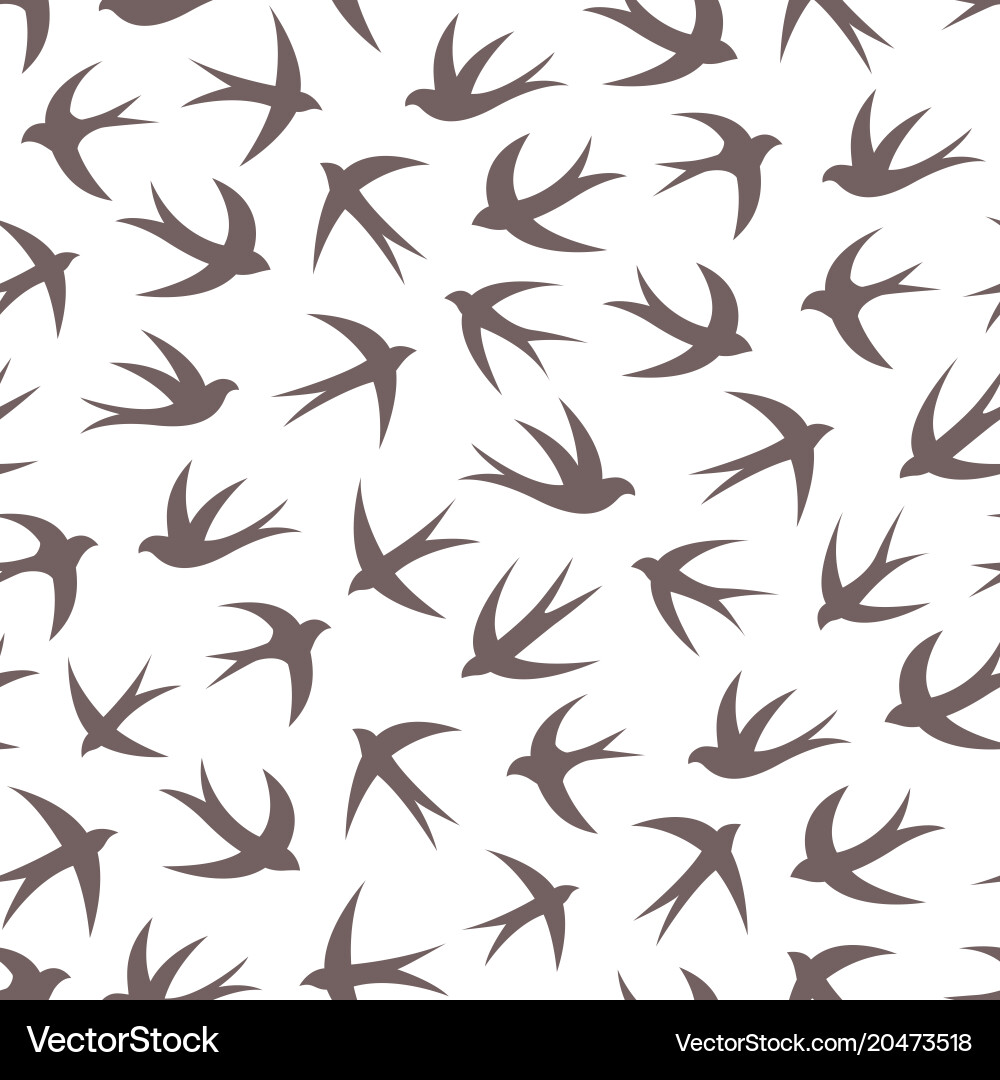 Seamless pattern with a flock of swallows vector image