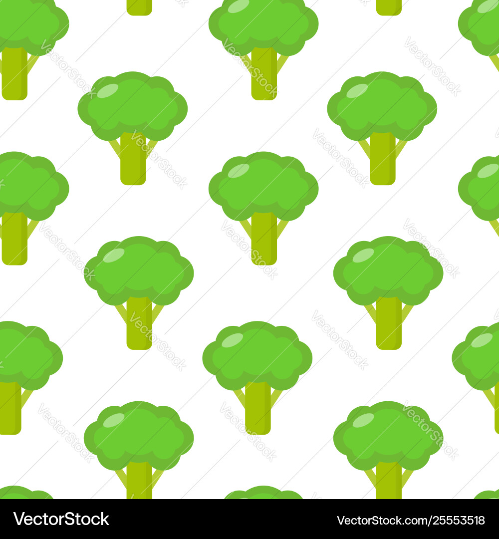 Seamless pattern with broccoli in flat style Seamless pattern with broccoli in flat style vector image