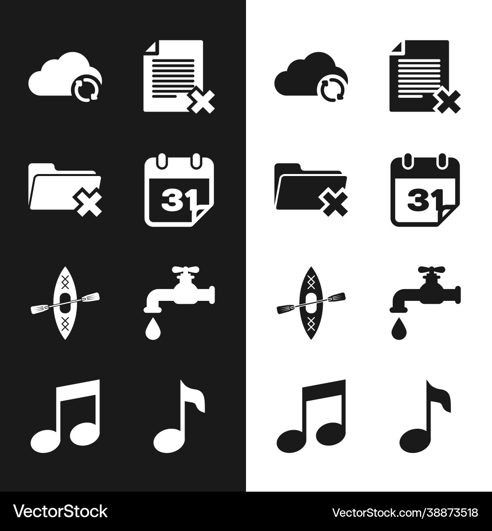 Set calendar delete folder cloud sync refresh vector image