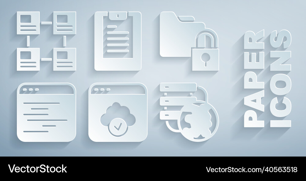 Set cloud technology data transfer folder Set cloud technology data transfer folder vector image