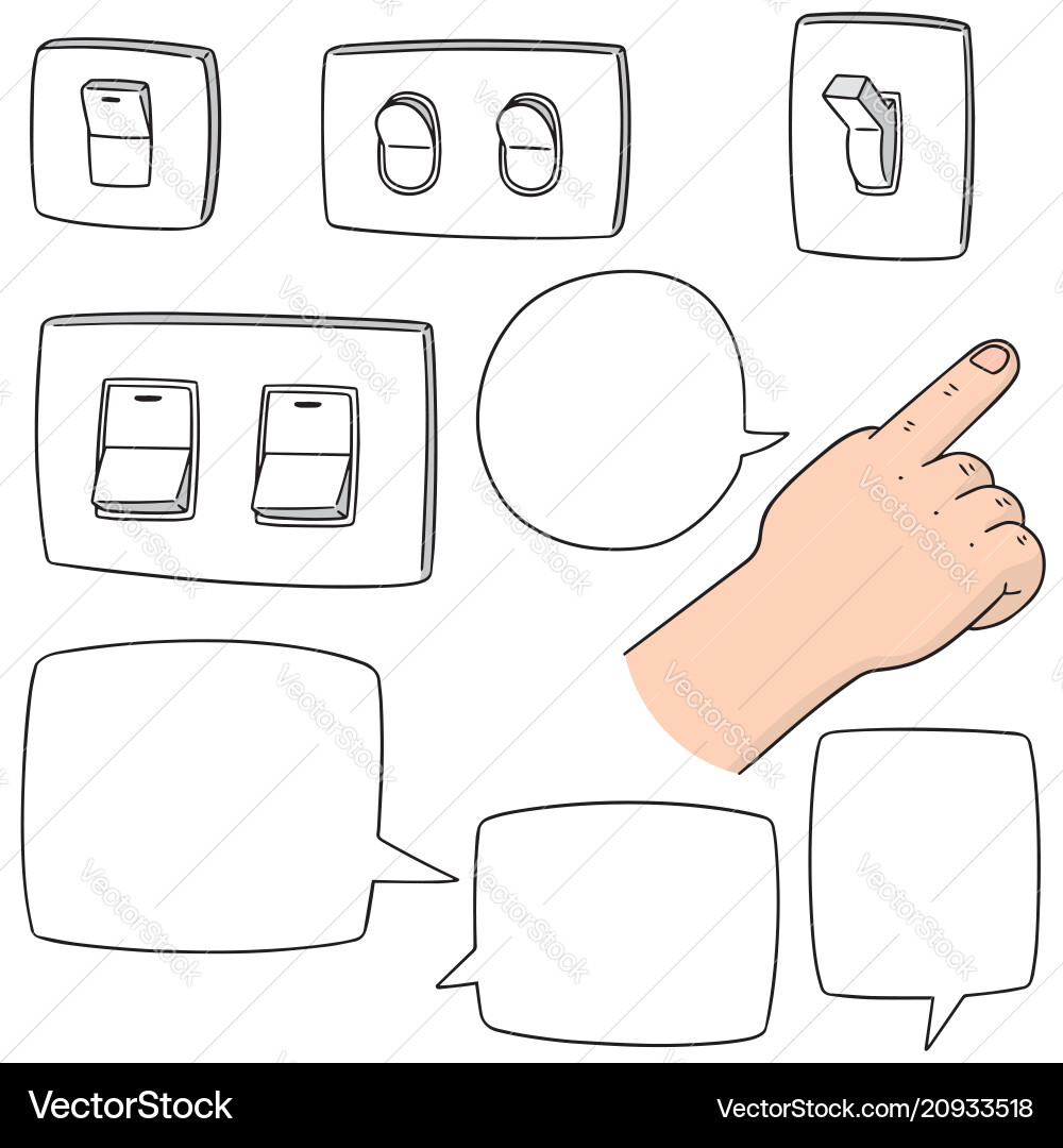 Set of electric switch Set of electric switch vector image