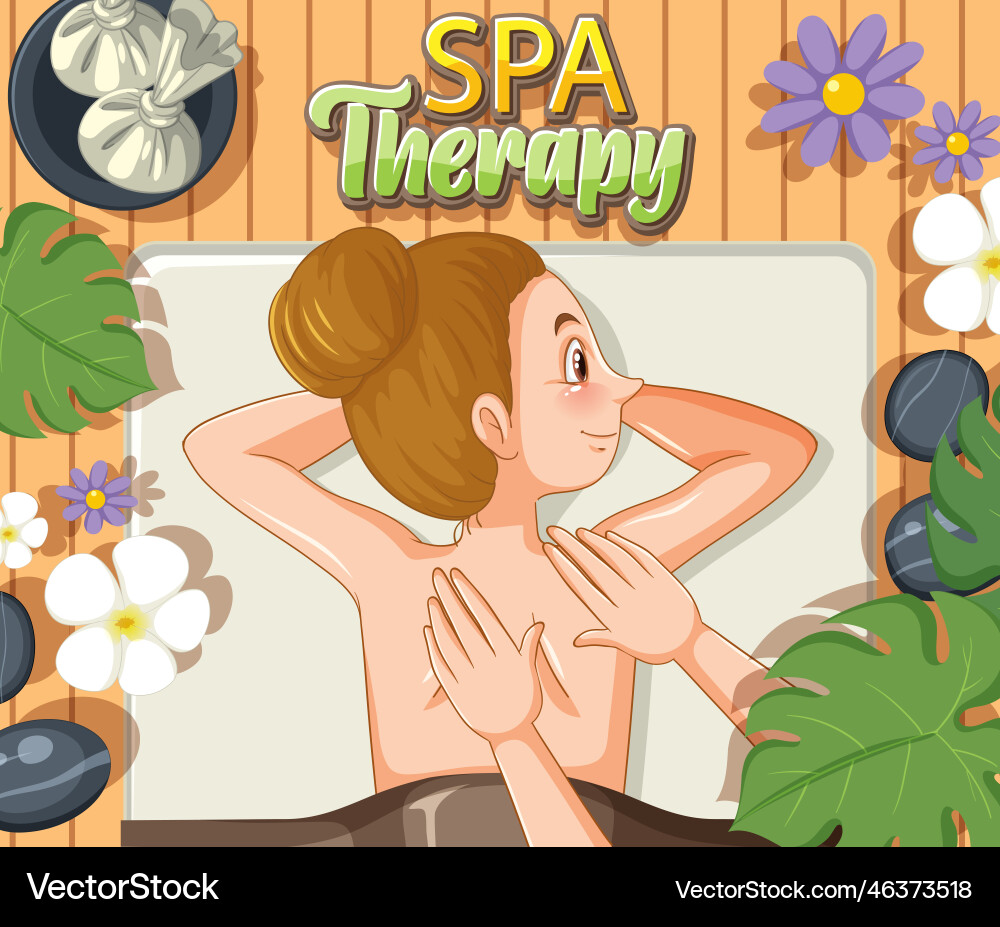 Spa therapy back massage poster design vector image