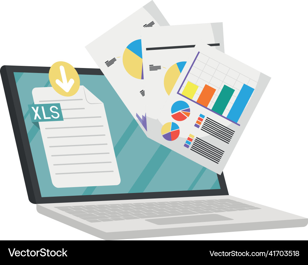 Spreadsheet Data Analysis Vector Image