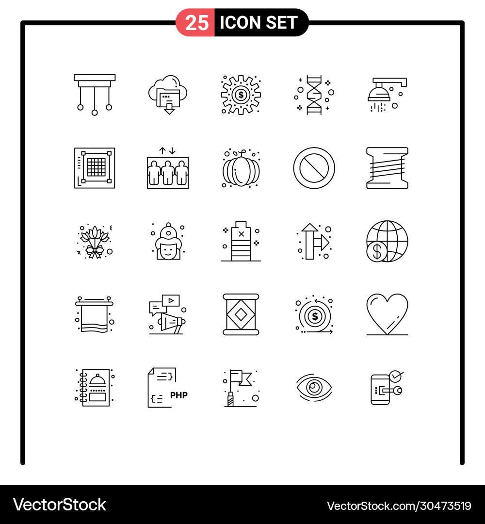 25 universal lines set for web and mobile Vector Image