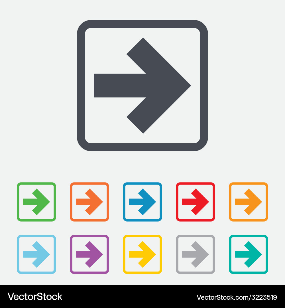 Arrow sign icon next button navigation symbol Vector Image