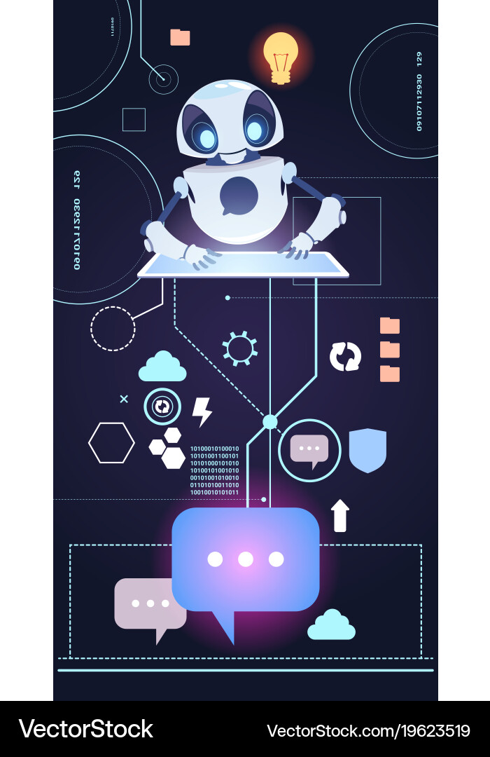 Chatbot robot technology chatter bot answer vector image