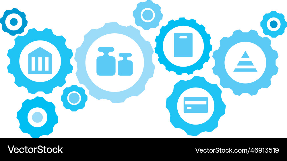 Connected gears and icons for logistic service Connected gears and icons for logistic service vector image