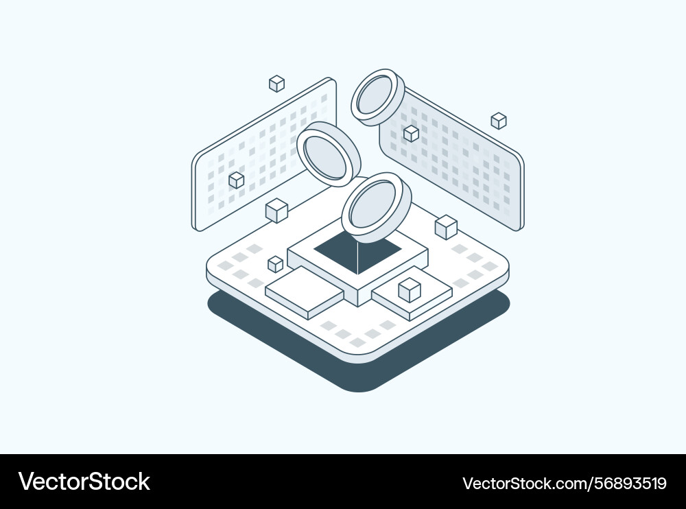 Cryptocurrency and blockchain concept data Cryptocurrency and blockchain concept data vector image