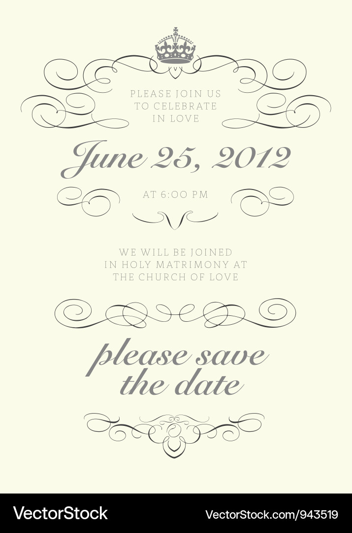 Elegant Wedding Invitation Template vector image