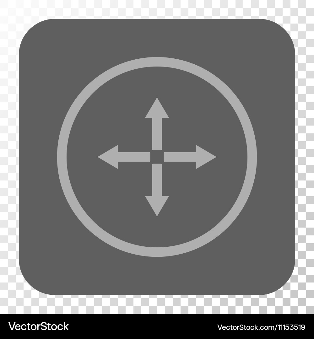 Expand arrows rounded square button vector image