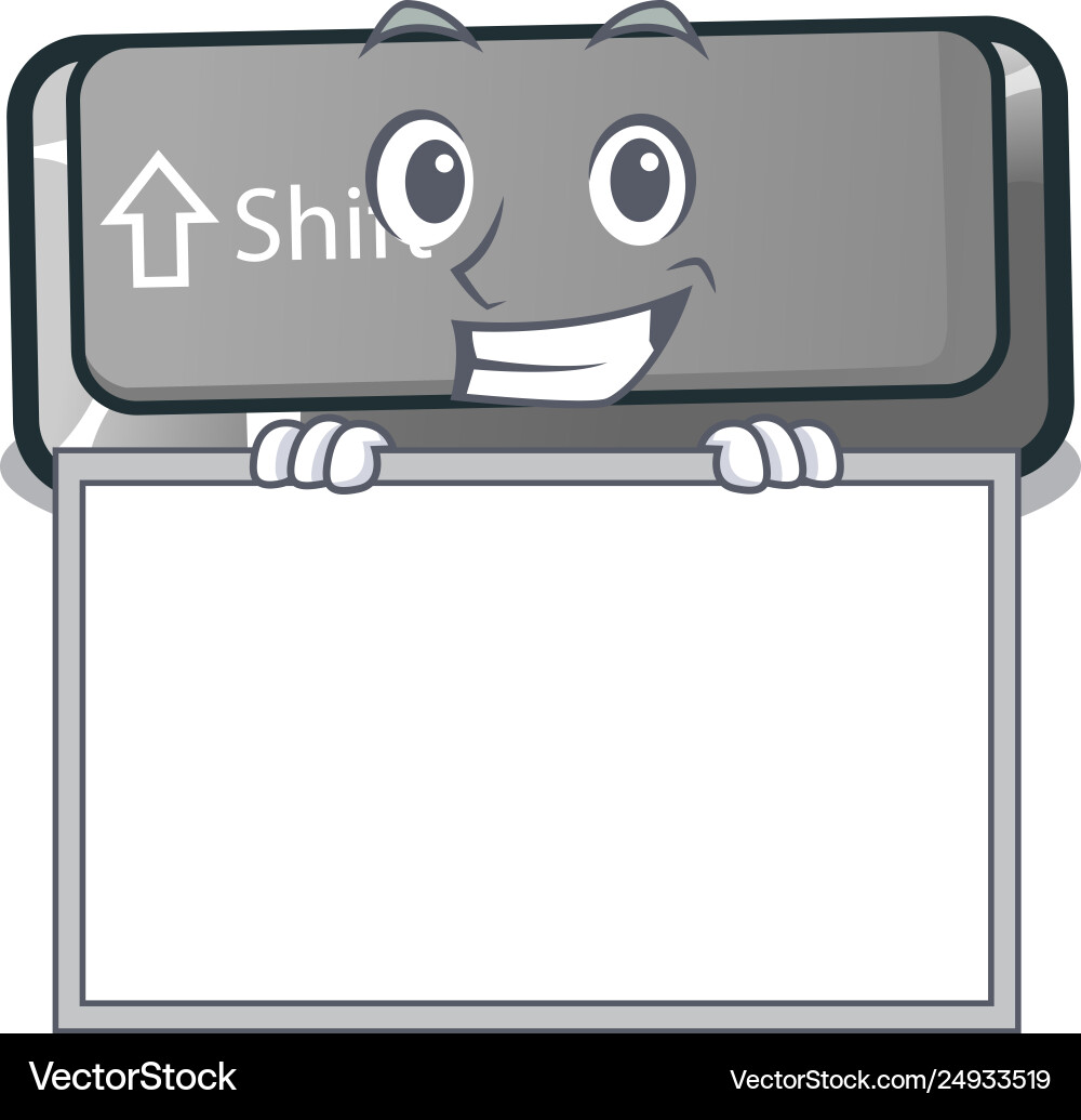 Grinning with board button shift isolated vector image